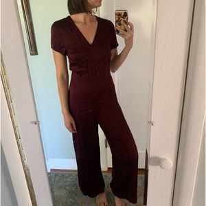 Lacausa Sabrina Jumpsuit in Maroon/Wine Small